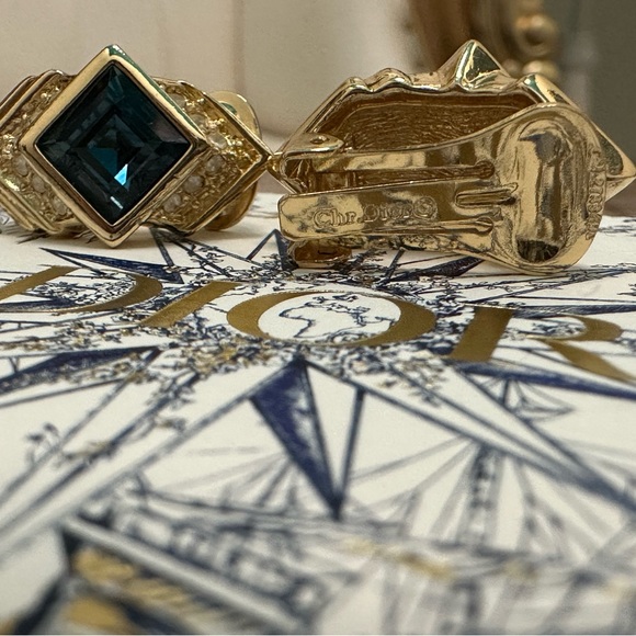 Dior Blue Crystal Earrings - Preloved - Picture 4 of 4